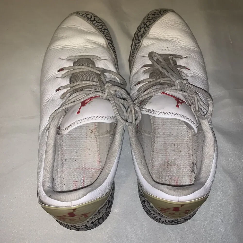 Nike Jordan ADG Golf Shoes White Cement Fire Red AR7995-100 Men's Size 11.5